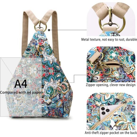 New Small Style Fashion Casual Daypack Backpack Purse for Women - Blue main image 5